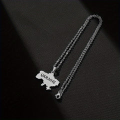 Ukraine Map Necklace Ethnic Hip Hop Jewelry Men Women Couples
