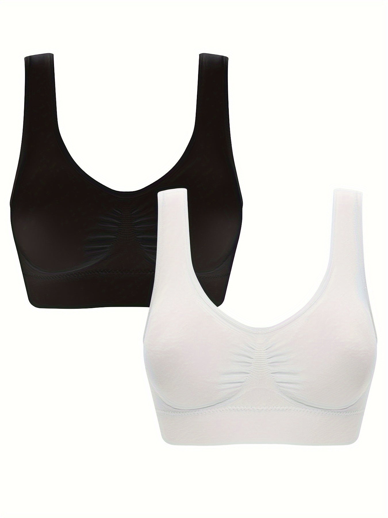 2 Pack Plus Size Sports Bra Set High Stretch Gym Fitness Bra 2pcs Set