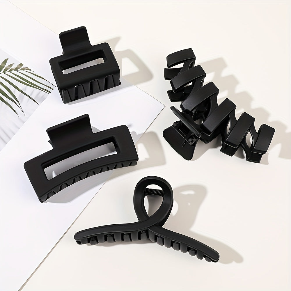 4pcs Classic Square Hair Claw Set for Women Girls