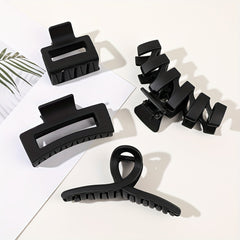 4pcs Classic Square Hair Claw Set for Women Girls