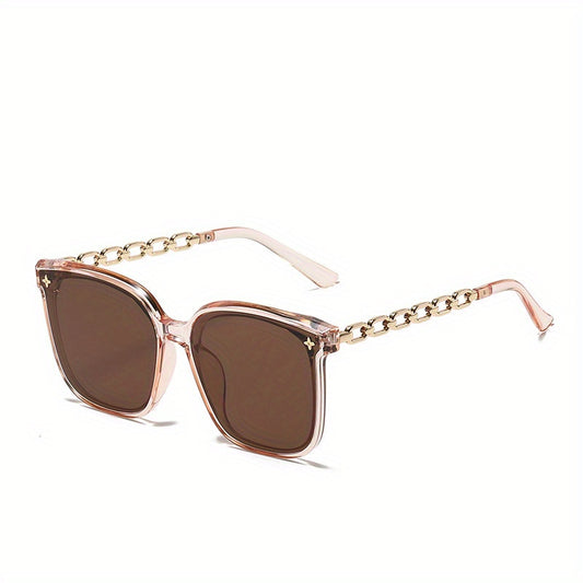 Girl Sunglasses Large Frame Chain Temple Sunglasses
