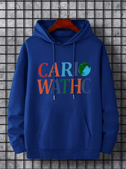 Men's Colorful Letter Print Hoodie - Breathable Drawstring Sweatshirt