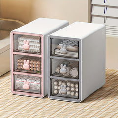 Three Layer Storage Box Office Utensils Transparent Drawer Storage Desk