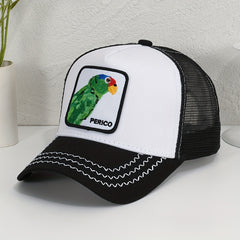 Parrot Patch Baseball Cap Mesh Trucker Hat Adjustable Sunshade Dad Hat