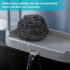 Kitchen Sponge Holder Dishcloth Hook Sink Rack Tray Organizer