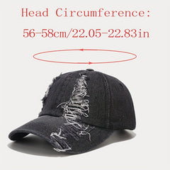 Washed Ripped Denim Peaked Cap Outdoor Sun Protection Baseball Cap