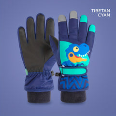 Winter Skiing Gloves For Boys And Girls Windproof Warm Keeping Thick Gloves