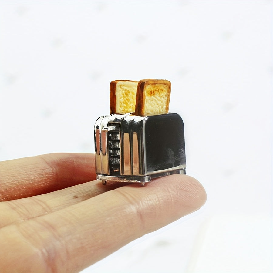 Mini Metal Breakfast Toaster Model for Dollhouse Kitchen Scene