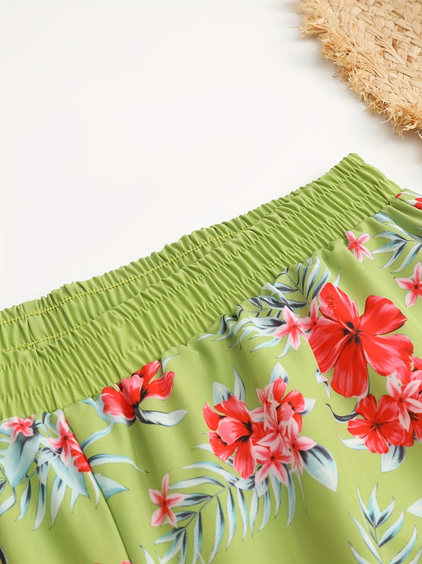  Vacay Shorts Women's Plus Floral Lace Swimwear Shorts