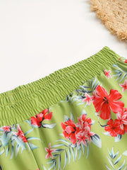  Vacay Shorts Women's Plus Floral Lace Swimwear Shorts
