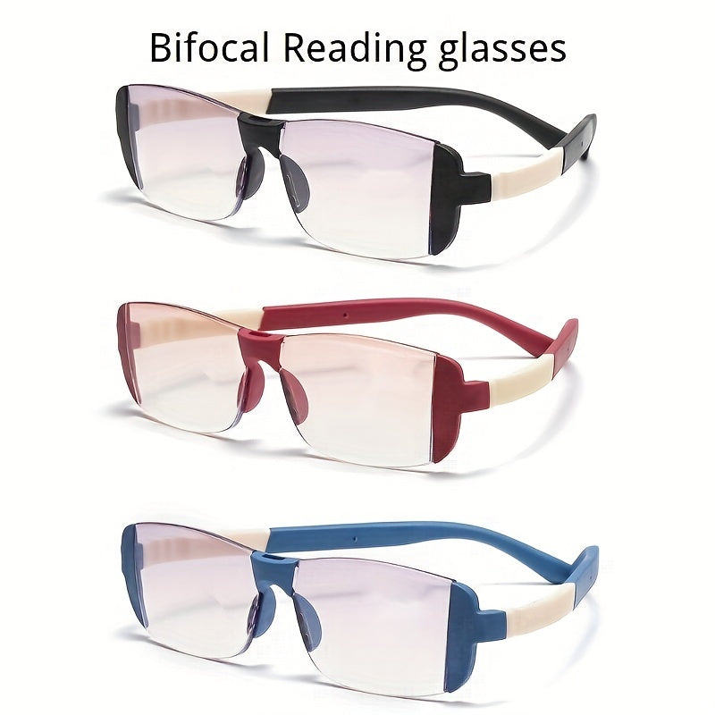Dual Light Anti Drop Reading Glasses Plastic Frame Unisex