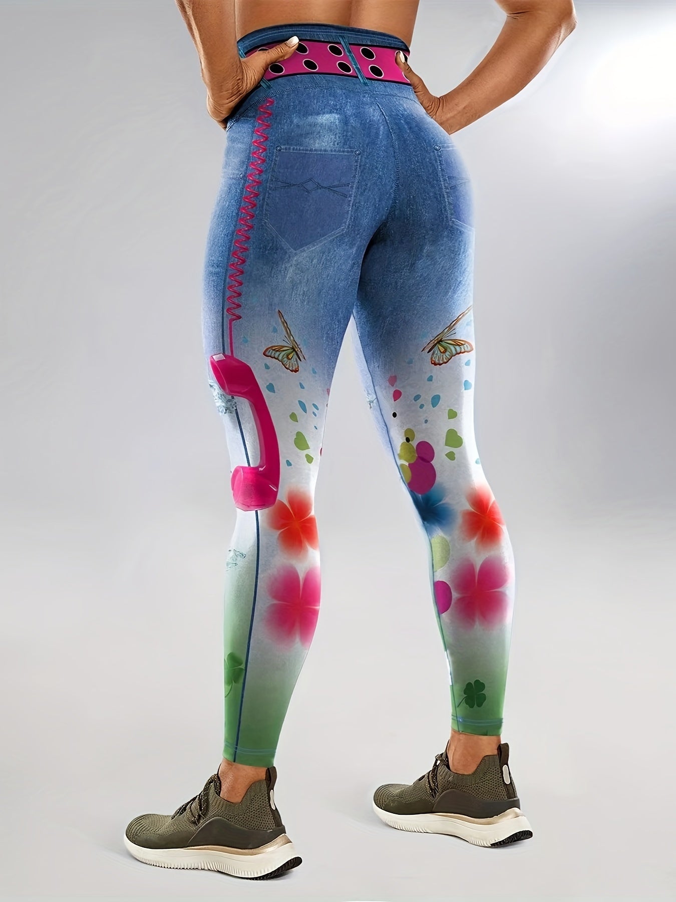  Denim & Clover Print High Rise Leggings