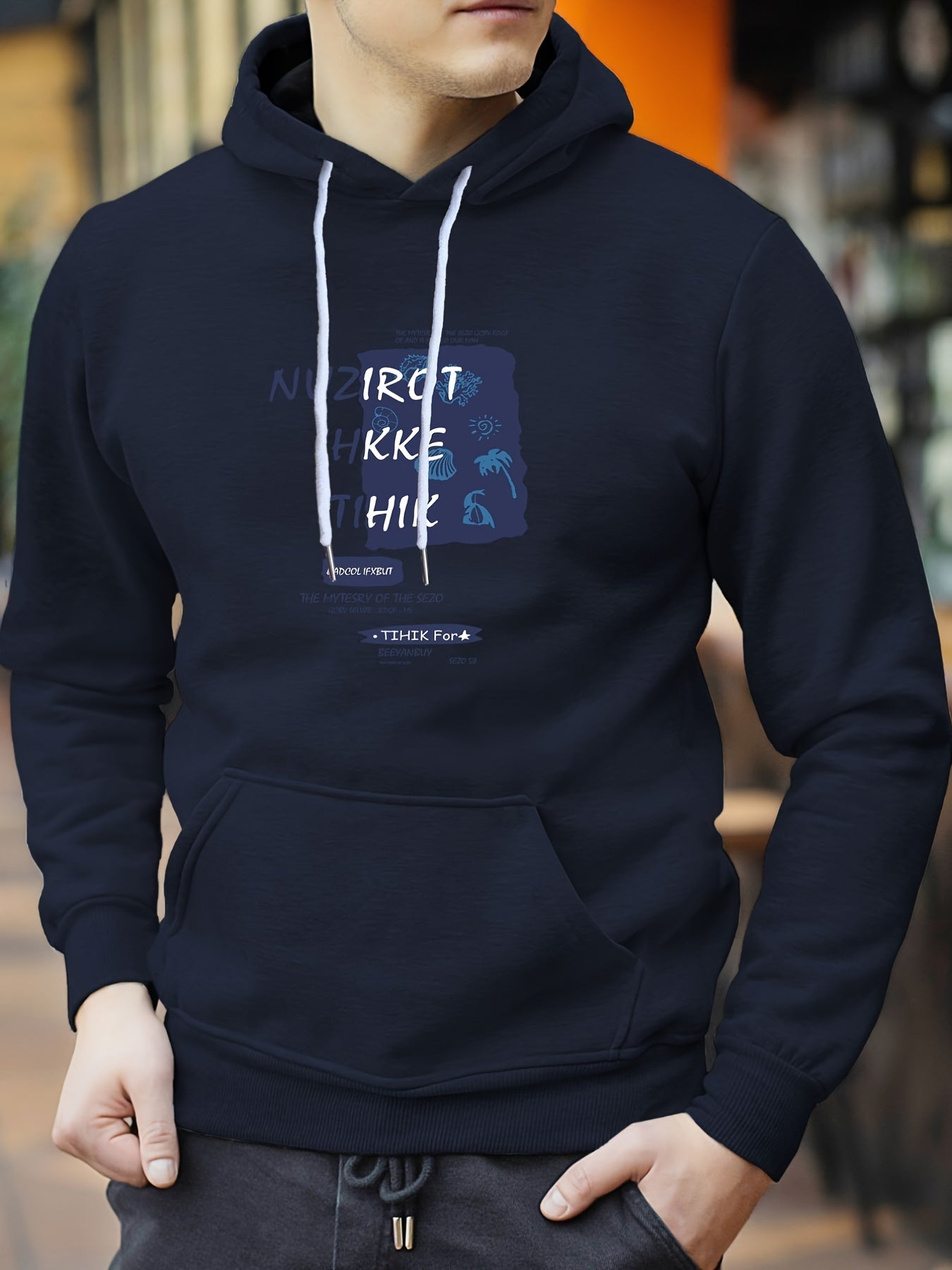 Letter Print Hoodie Hoodies For Men Men's Casual Graphic Pullover