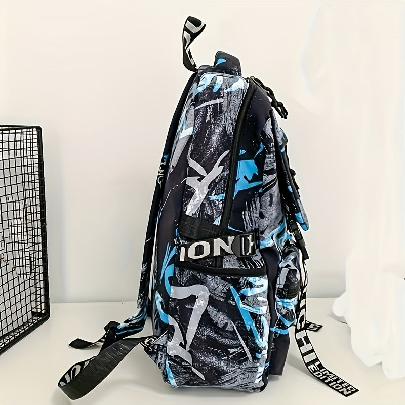 Graffiti Print Large School Laptop Backpack