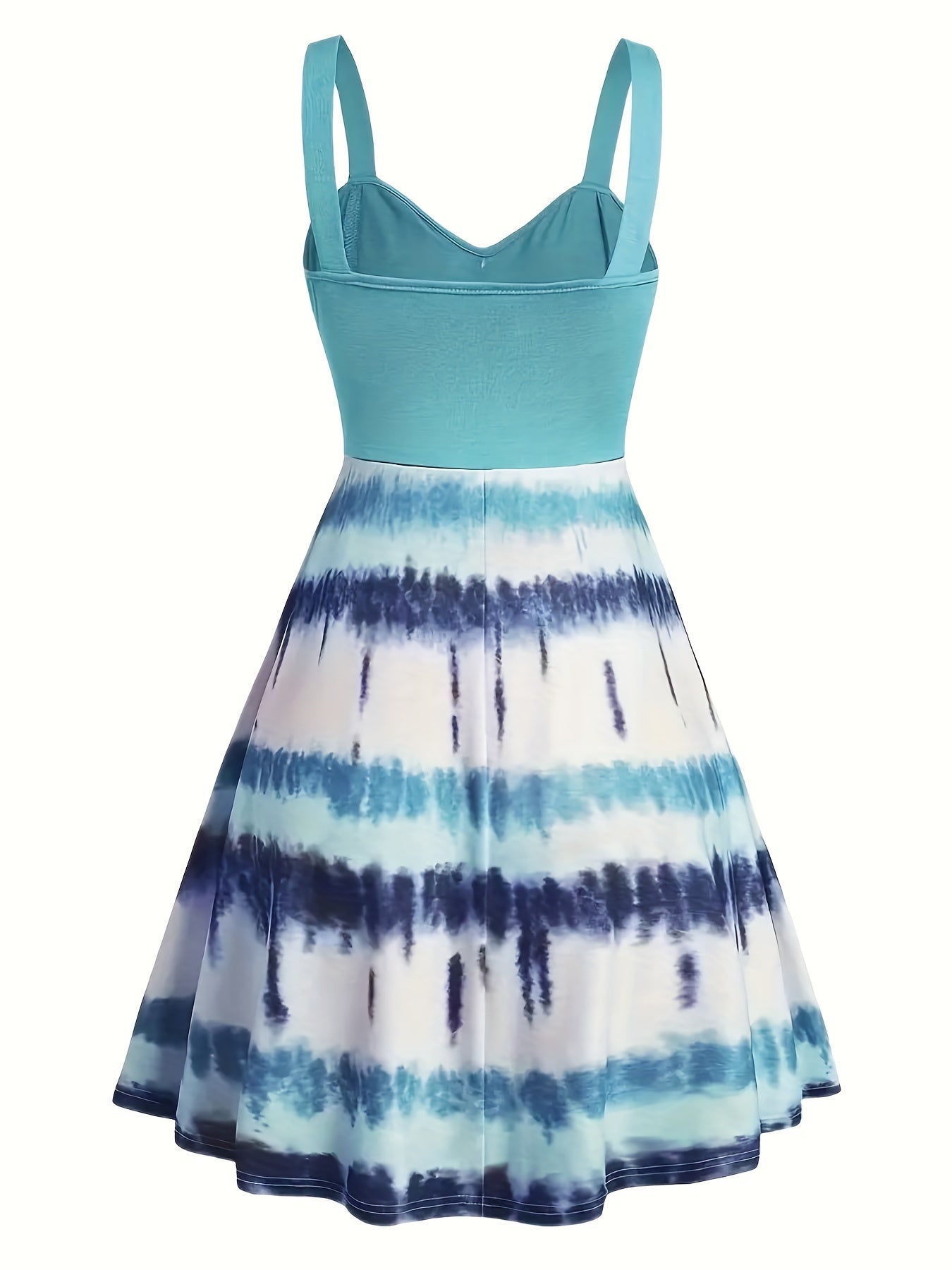  Boho Tie Dye Ruched A-Line Maxi Cami Dress