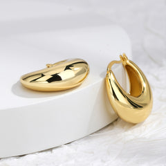 Chunky 18K Plated Huggie Hoop Earrings For Women Girls
