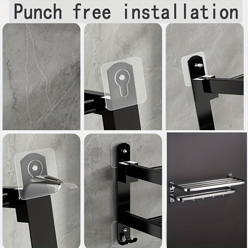 Stainless Steel Foldable Towel Storage Rack Wall Mounted Holder