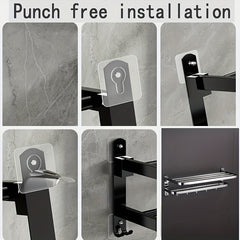 Stainless Steel Foldable Towel Storage Rack Wall Mounted Holder