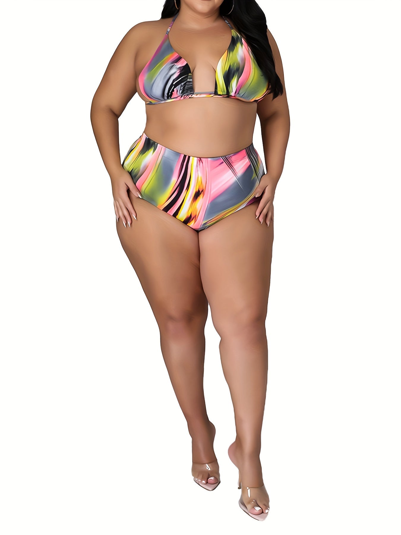  Tie Dye Print Crop Top & Pants Set