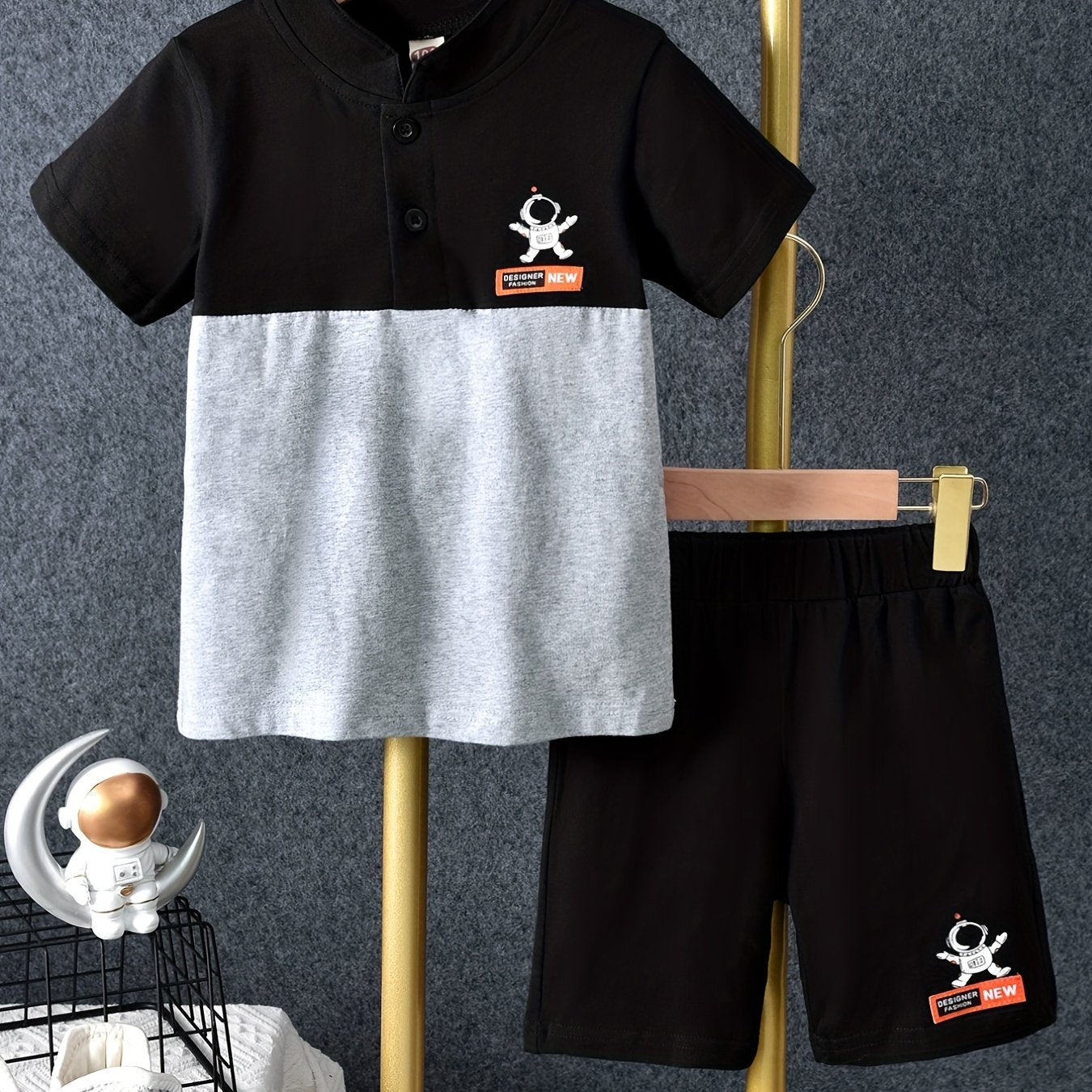 Boys Astronaut Outfit Short Sleeves Polo Shirt & Shorts