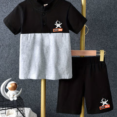 Boys Astronaut Outfit Short Sleeves Polo Shirt & Shorts