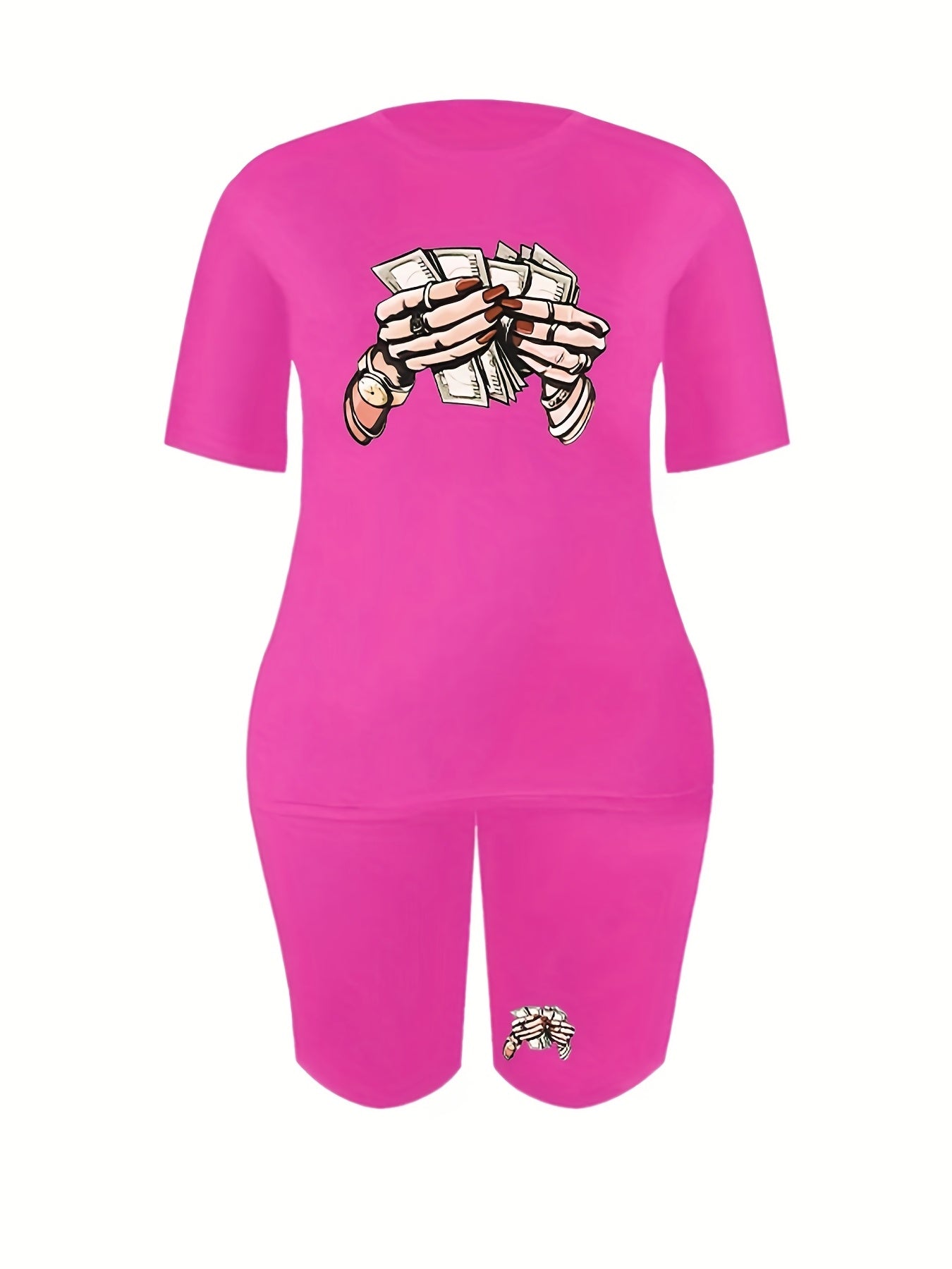 Women's Plus Graphic Print Tee & Shorts Set