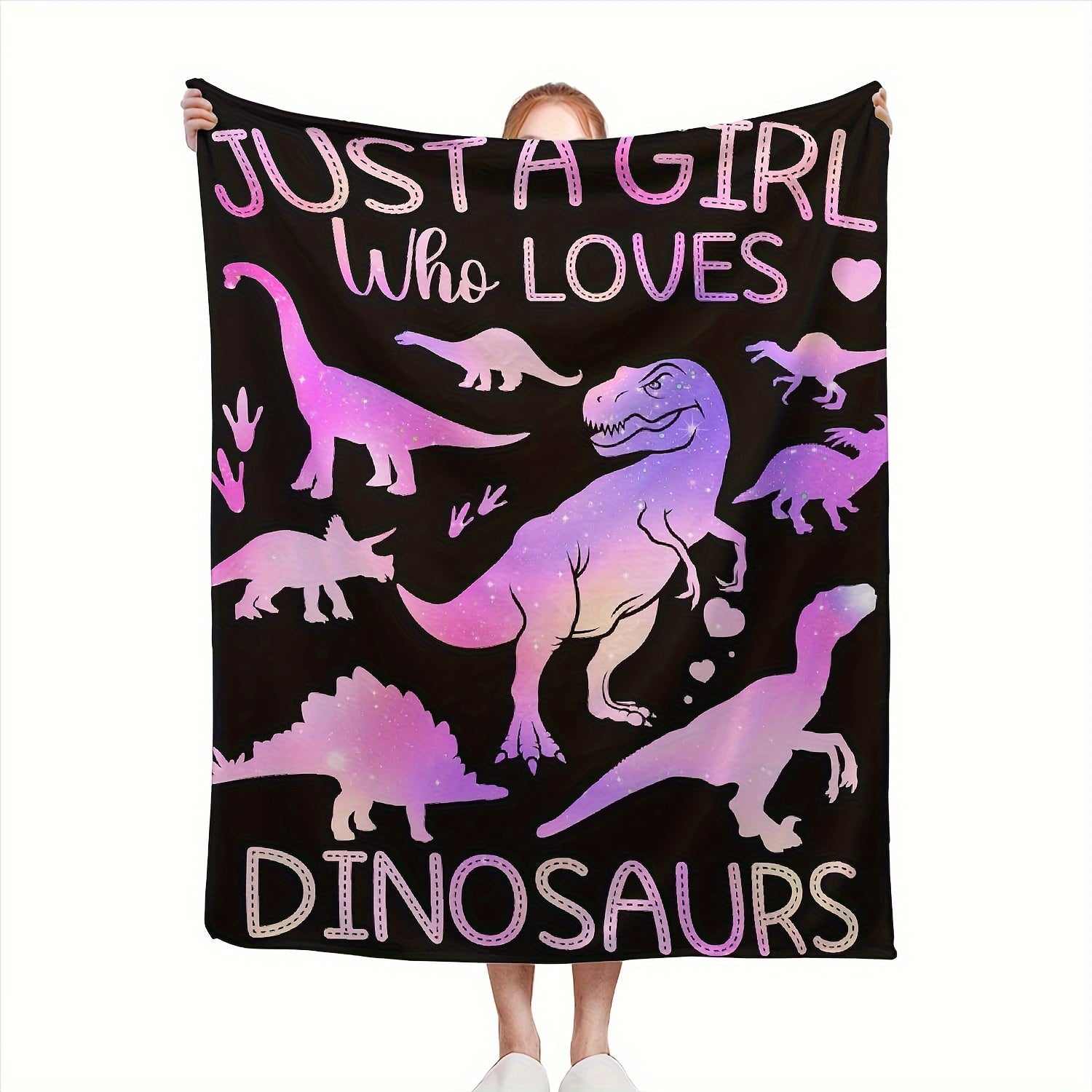 Dinosaur Pattern Blanket Lightweight Throw for Home & Outdoor Use
