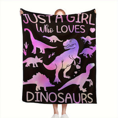 Dinosaur Pattern Blanket Lightweight Throw for Home & Outdoor Use