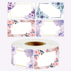 250pcs Flowers Name Labels Kitchen Blank Handwritten Date Stickers
