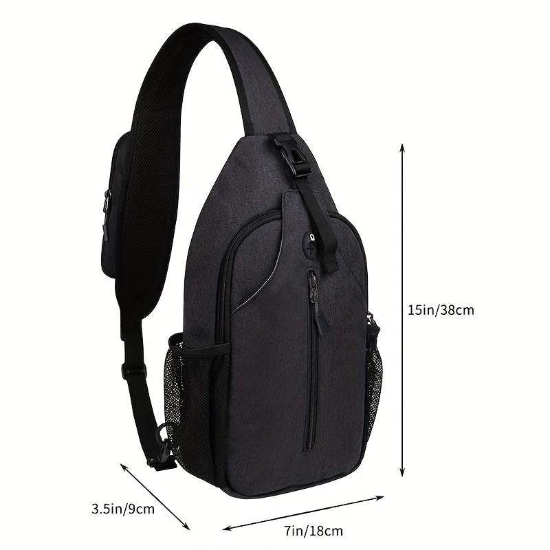 Multifunctional Sling Bag Outdoor Sports Travel Chest Bag with Earphone Hole