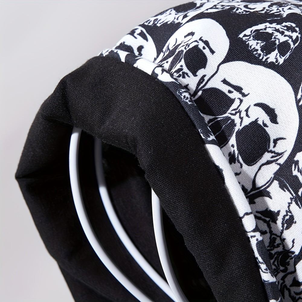 Men's Pullover Skull Print Knitted Stacking Turban Hat