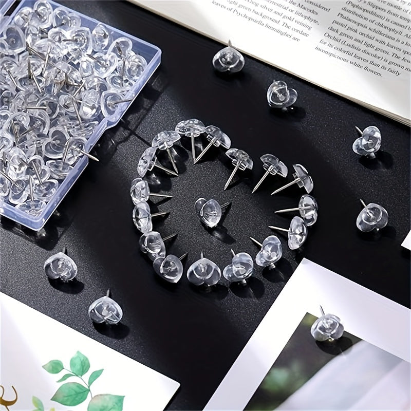 100pcs Heart Pattern Push Pin Home Office Decorative Supplies