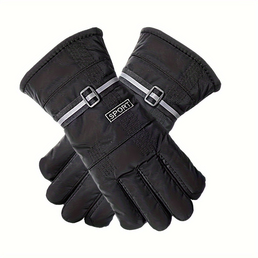 Winter Fleece Lined Warm Gloves Anti Slip Waterproof for Cycling Running