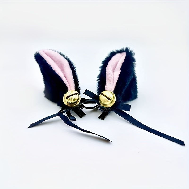 Cat Ears Hair Clip With Bell Cosplay Roleplay Hair Accessories