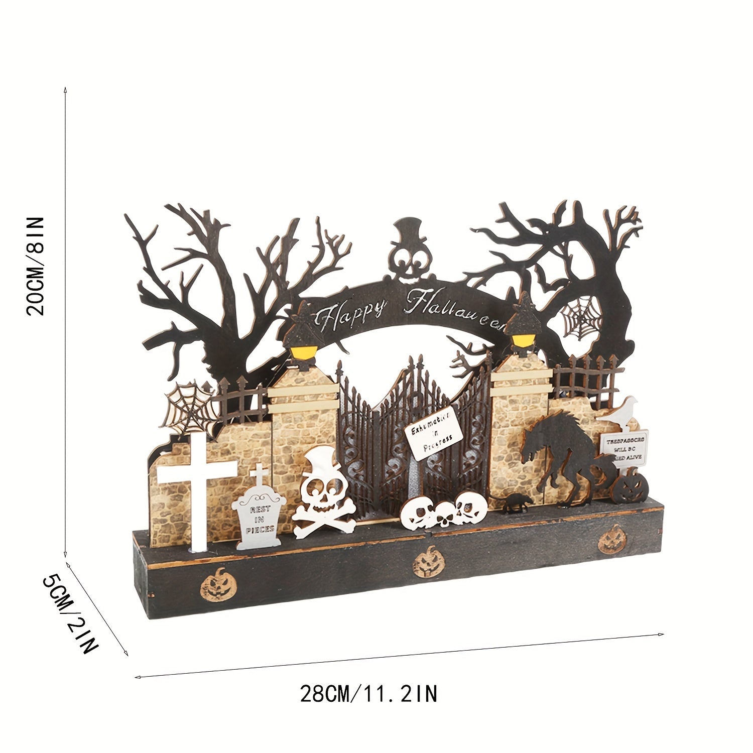 Halloween Wooden Ghost Cemetery Decoration