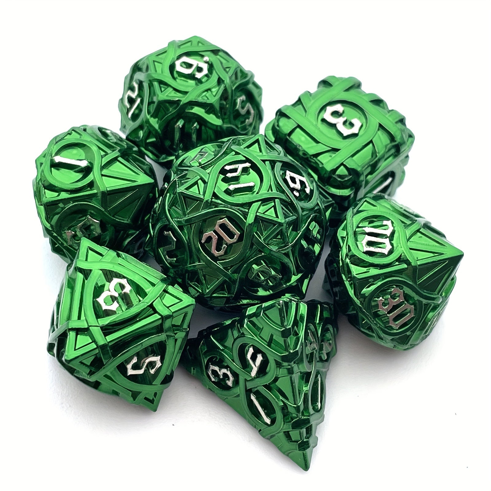 7pcs Solid Metal Dice Maze Sided Desktop Game Drinking Fun Dice