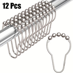 12pcs Gourd Design Shower Curtain Hook Stainless Steel Bathroom Acces