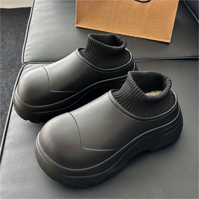 Warm Fur Lined Slip On Water Boots