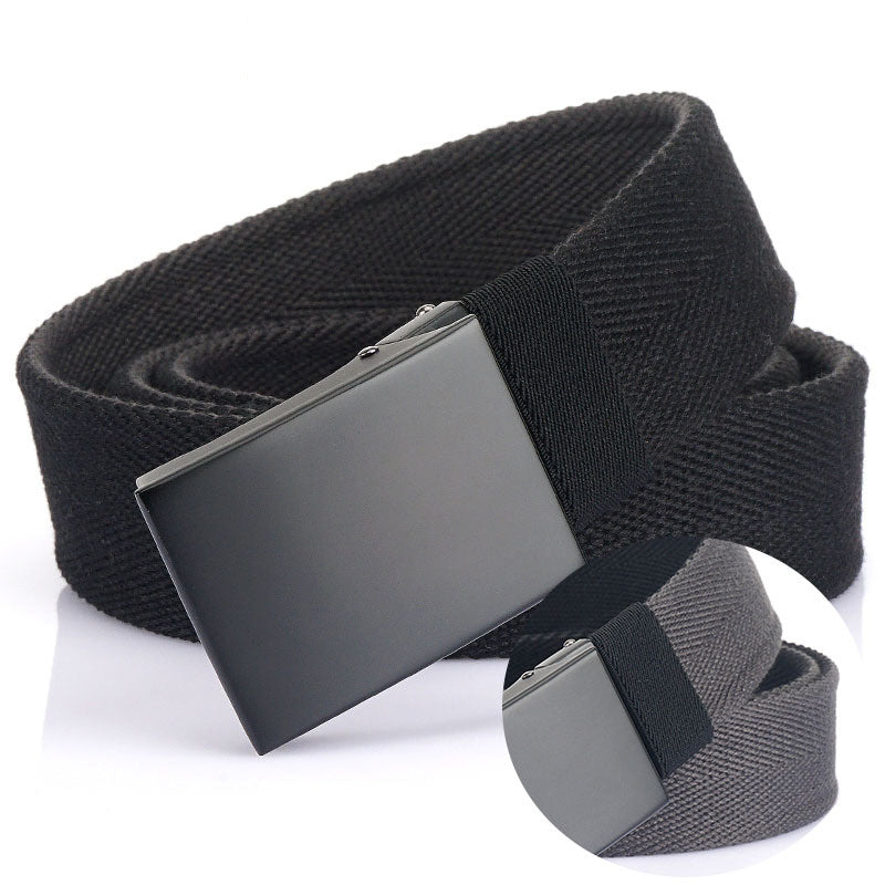 Double sided Canvas Belt Young Men's Buckle Belt
