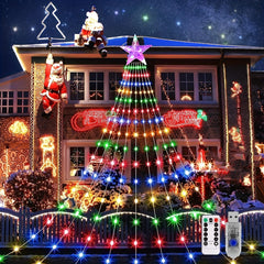LED Waterfall Christmas Tree Lights 8 Modes Indoor/Outdoor String Lights
