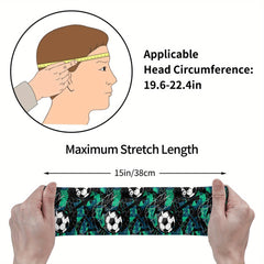 Unisex Sports Headband Soccer Ball Sweat Wicking Polyester & Spandex