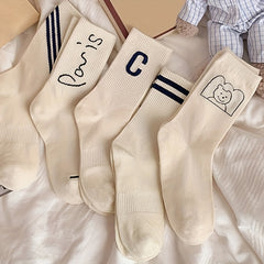 Women's Striped Sports Short Socks Breathable & Comfy Stockings