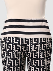  Tank Top & Print Pant Set Women's Casual Two Pieces Set