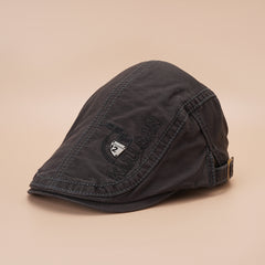 Solid Embroidery Beret Cap Lightweight Unisex Newsboy Hat