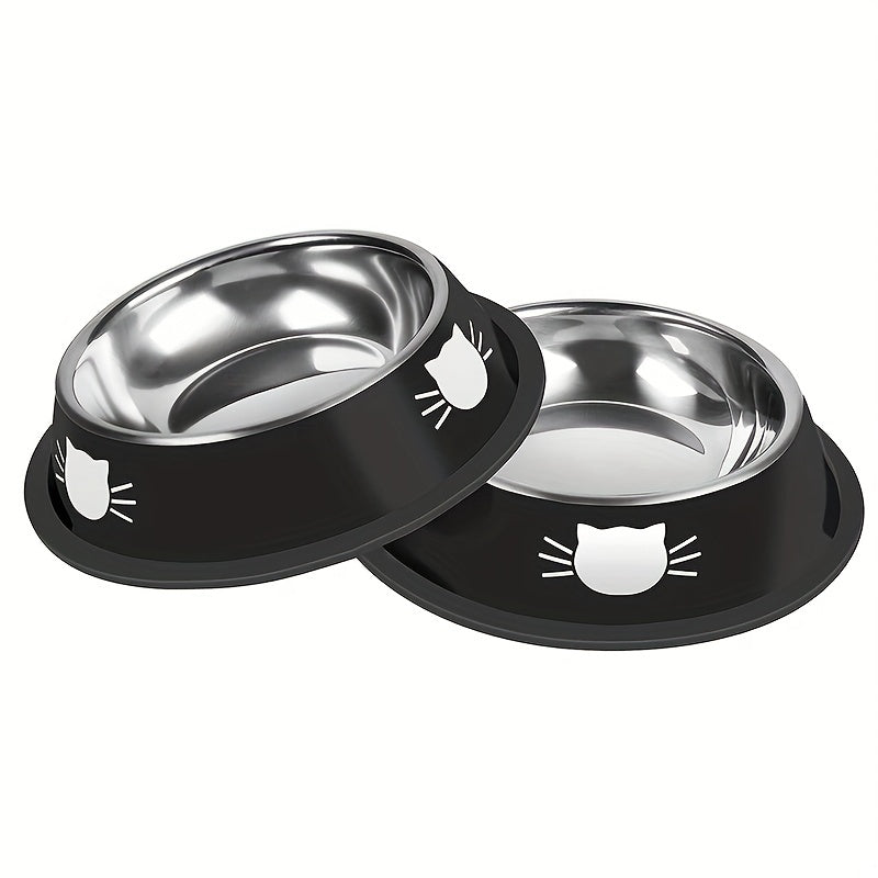 Stainless Steel Cat Bowl Non Slip Base Easy to Clean