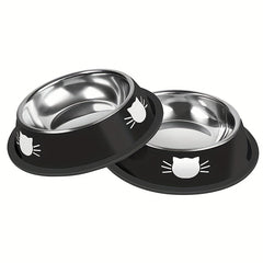 Stainless Steel Cat Bowl Non Slip Base Easy to Clean