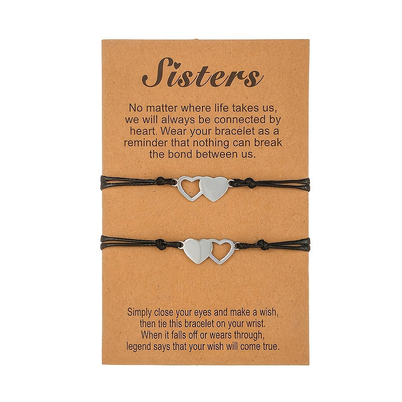 2pcs Stainless Steel Love Charm Couple Bracelet
