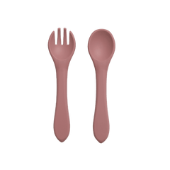 2pcs Baby Silicone BPA-Free Tableware Set with Spoon & Fork