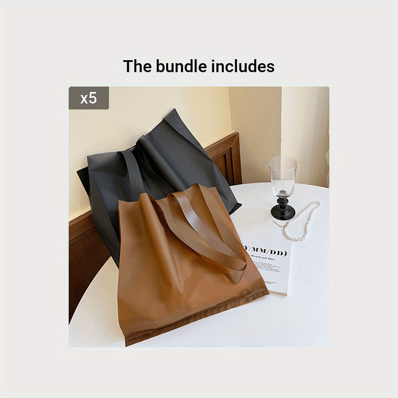 50pcs Frosted Shopping Bags High-End Tote Bags for Clothing Shop