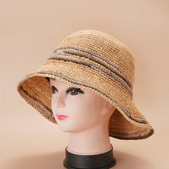 Women's Straw Sun Hat for Summer Beach Travel